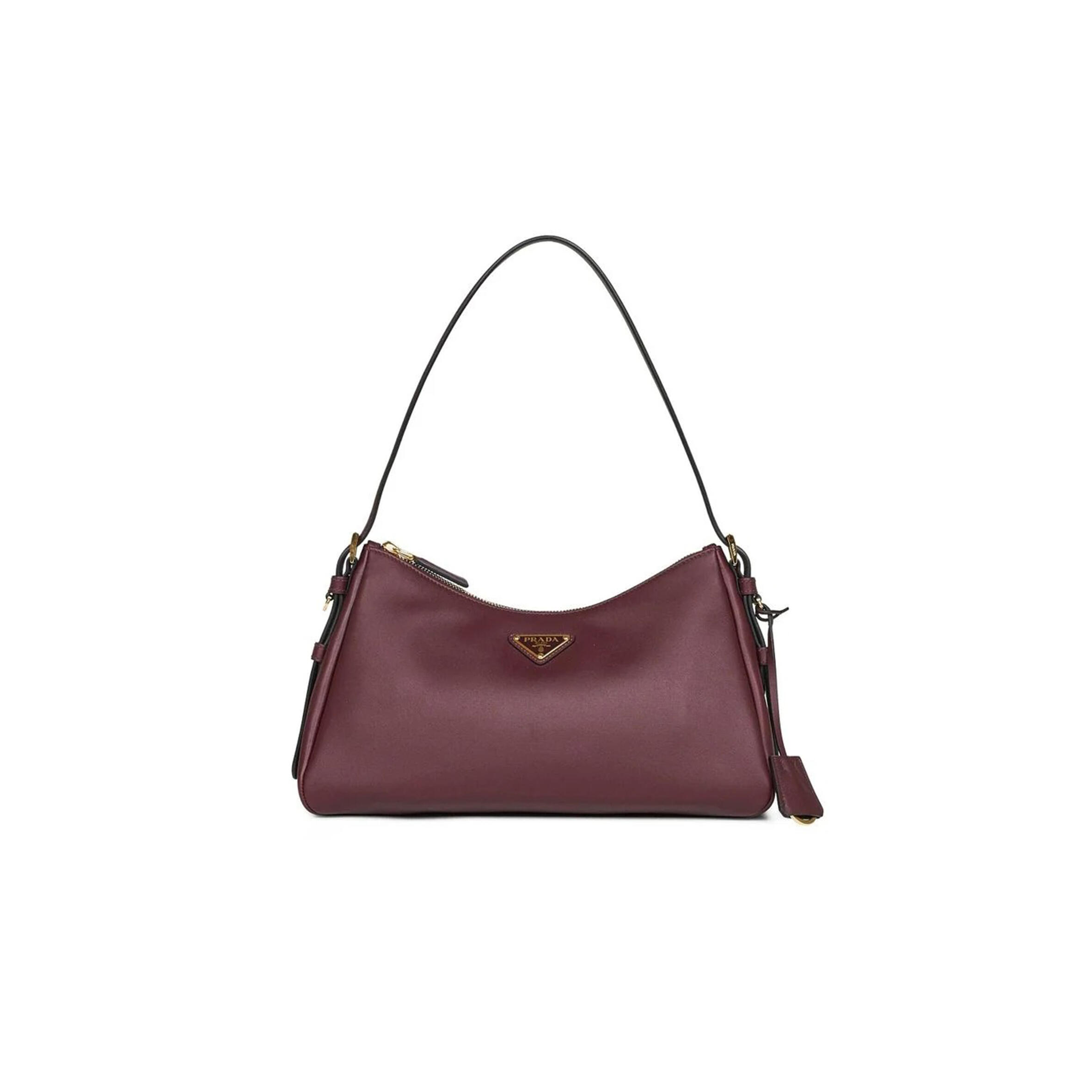PRADA PURPLE BURGUNDY AIMÉE SHOULDER BAG 1BC228 (39*23*12cm)